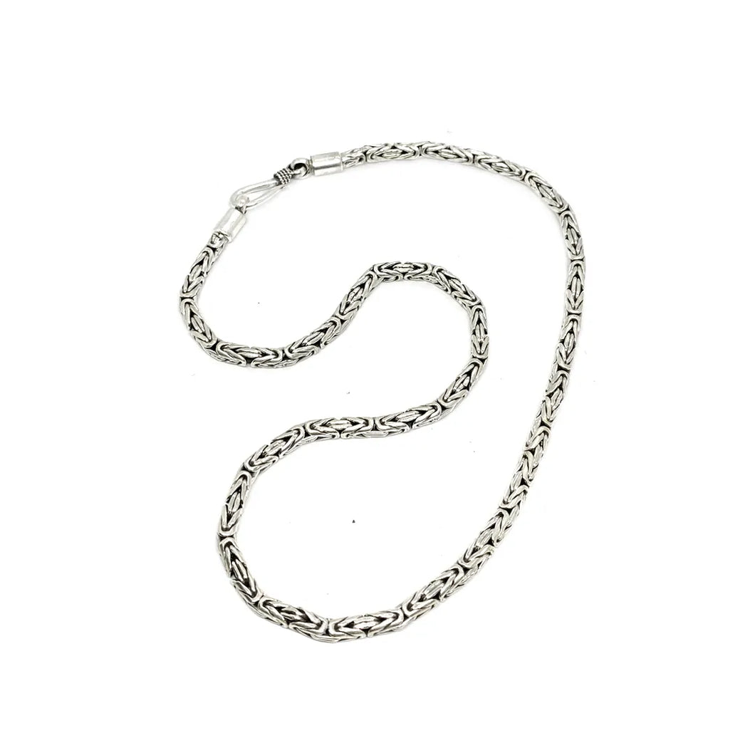 King chain Chain 3.2 mm in silver with hook clasp, handmade (925)