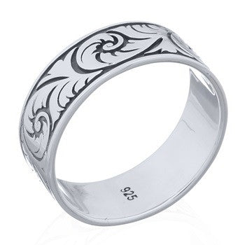 Ring with viking style pattern in sterling silver (925)