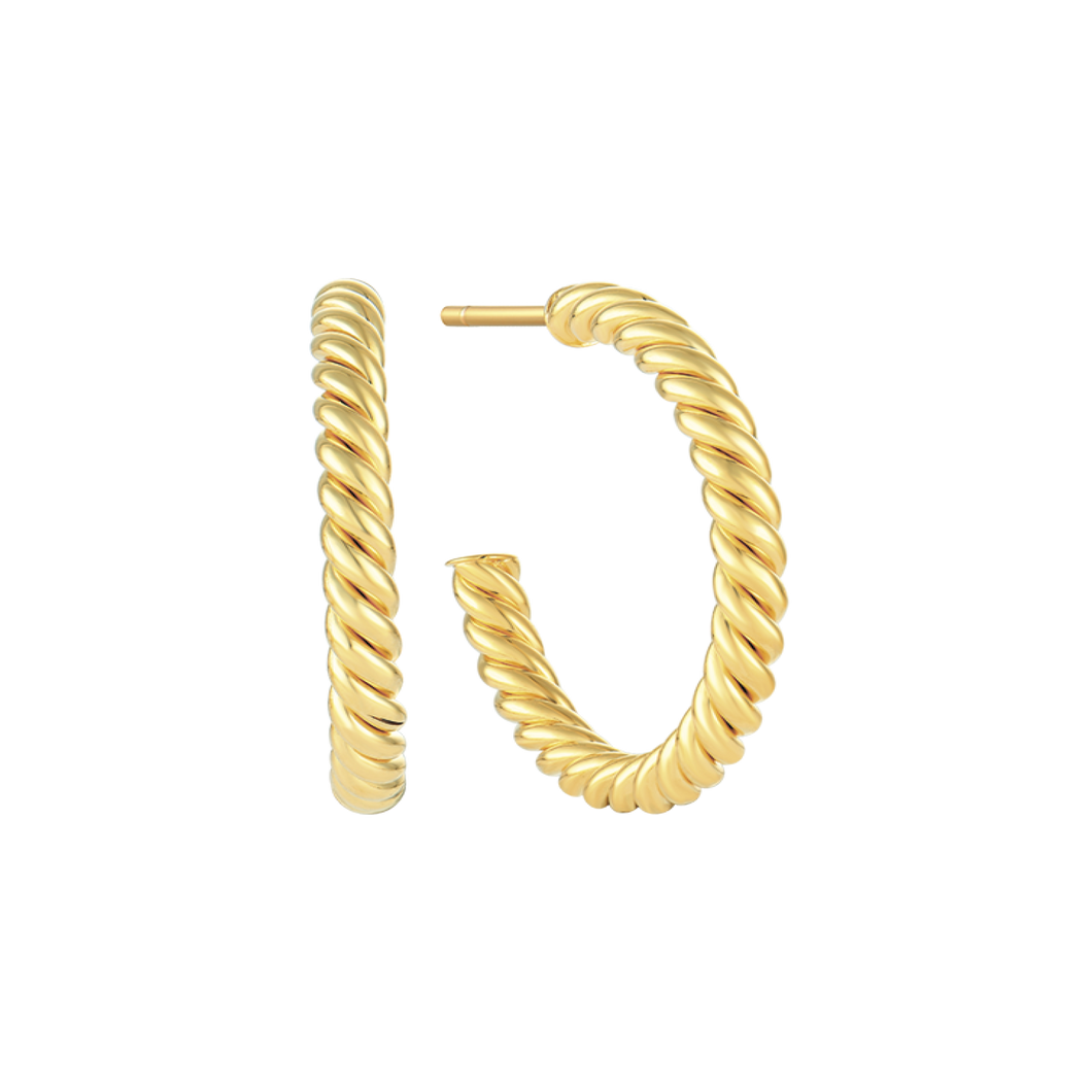 Earrings half-creole twisted (925)