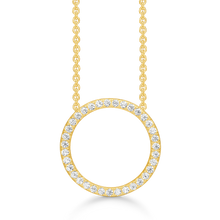 Load image into Gallery viewer, Necklace rhodium-plated circle with synthetic cubic zirconia in the edge (925)
