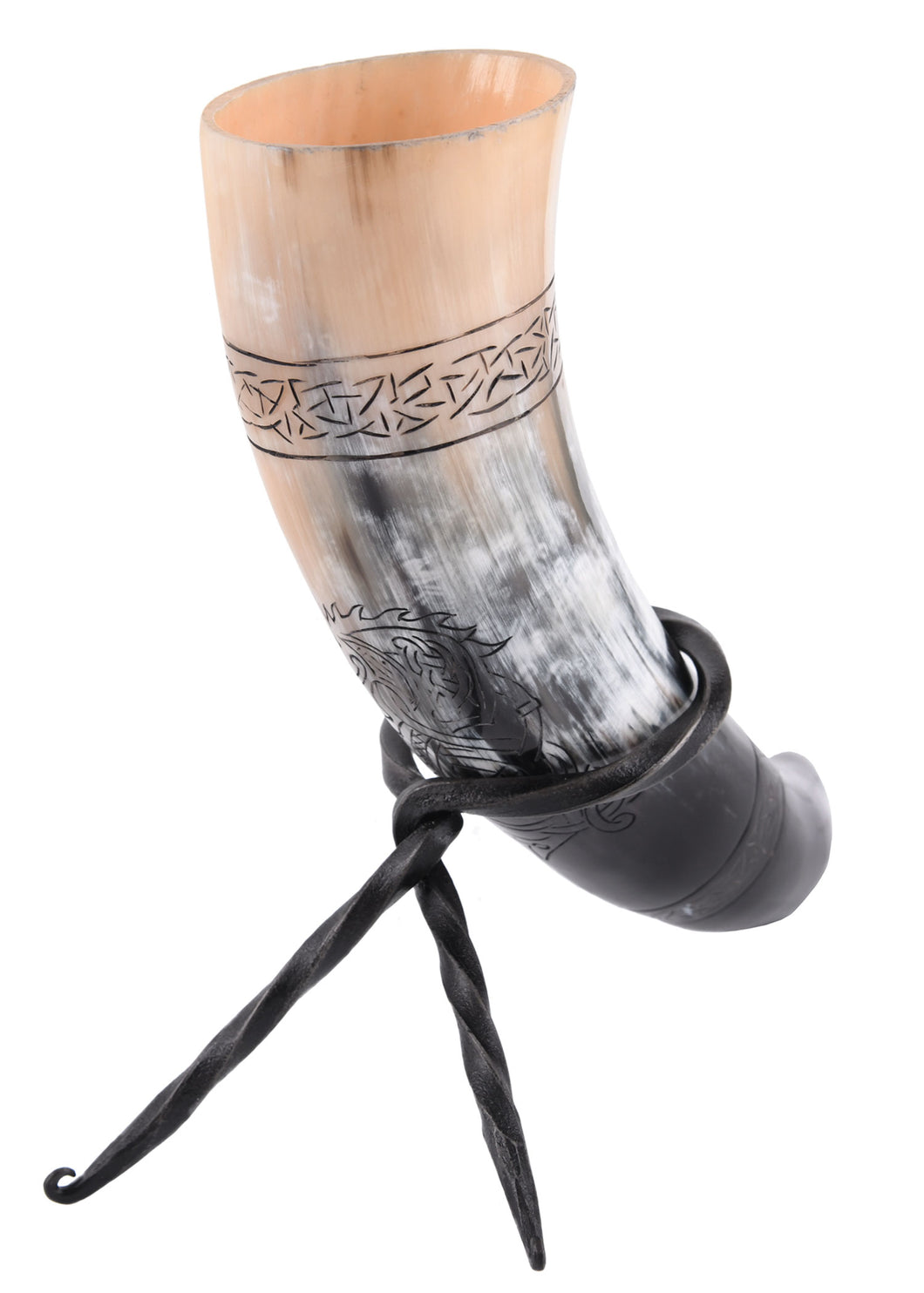 Drikkehorn med Fenris motiv inkl. holder