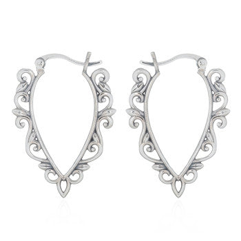 Hoops Floral bordered paddle sterling silver (925)