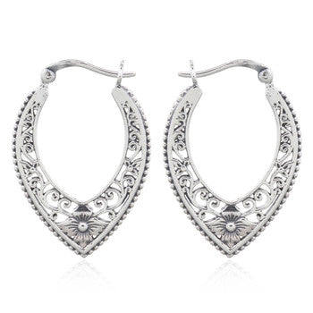 Hoops Floral filigree sterling silver (925)