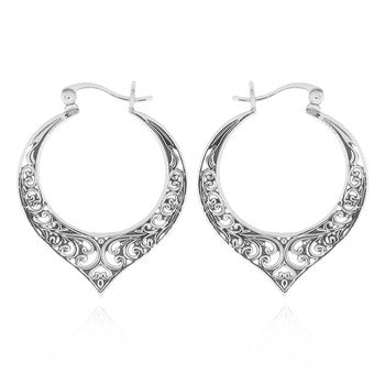 Hoops Heart filigree sterling silver (925)