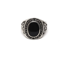 Indlæs billede til gallerivisning Ring med sort onyx i sterlingsølv (925)
