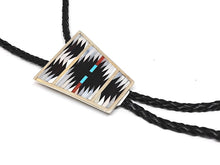 Load image into Gallery viewer, Bolotie Zuni med Inlay i oxyderet sterlingsølv (925)
