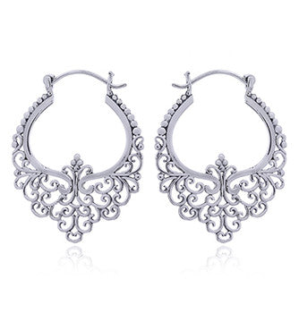 Hoops Ornamented openwork sterling silver (925)