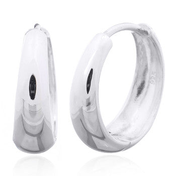 Boat-shaped hoop earrings in sterling silver (925)