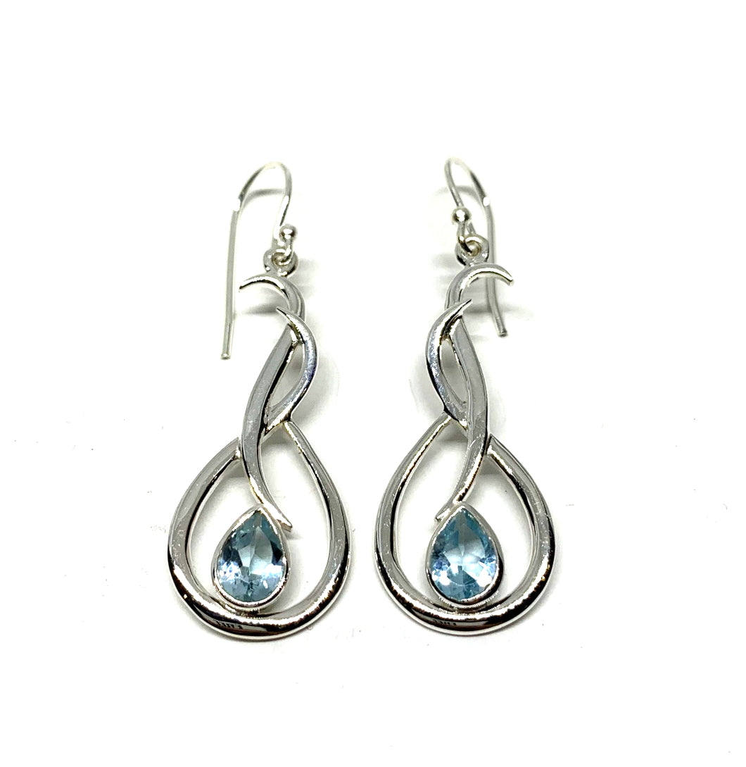 Earrings with blue topaz sterling silver (925)