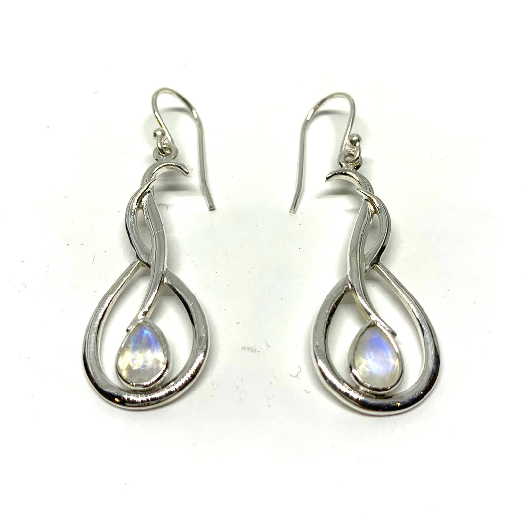 Earrings with Rainbow Moonstone (925)