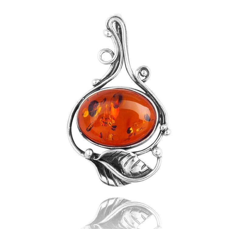 Rav vedhæng med blad (925)