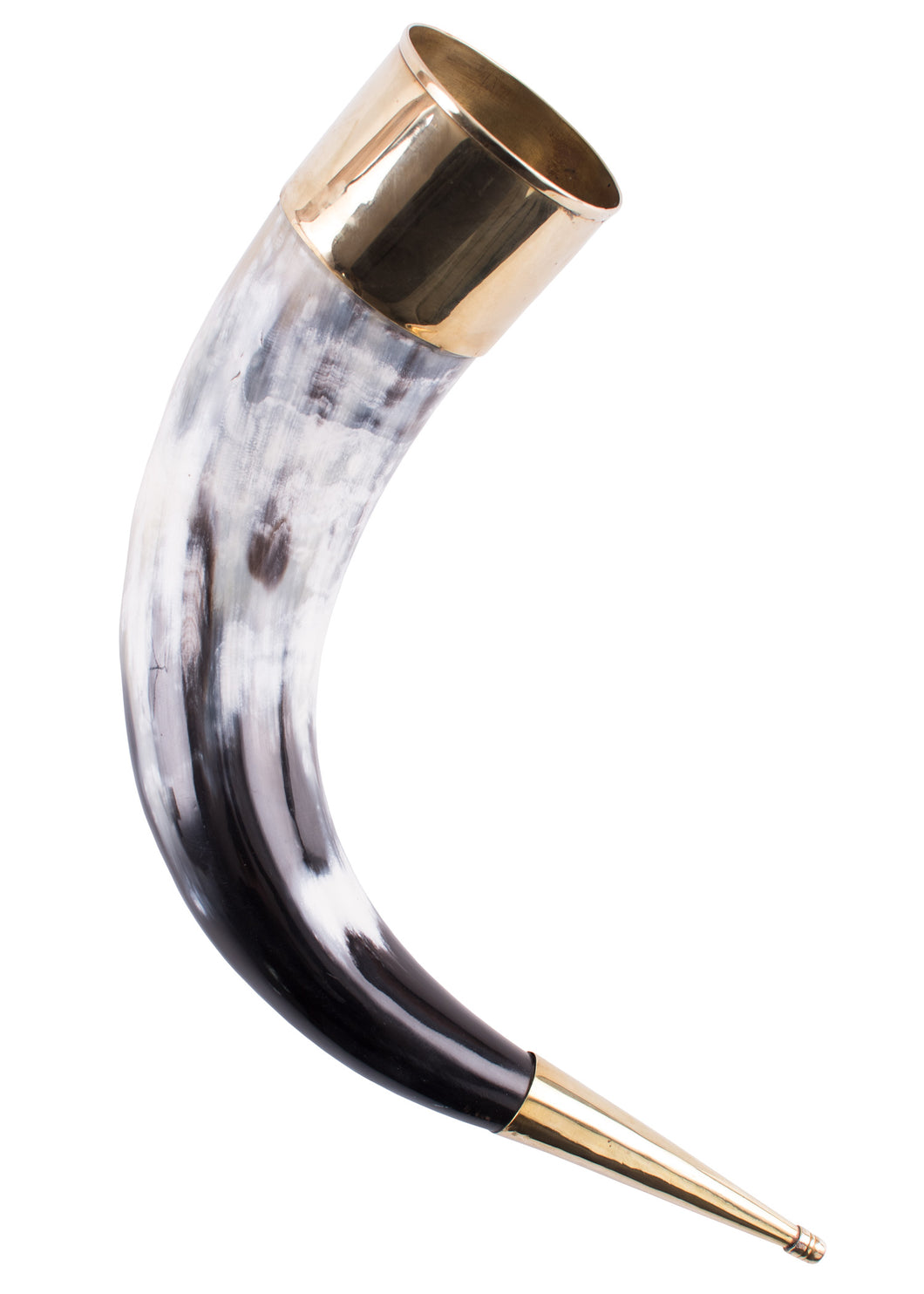 Drikkehorn med messing inkl. holder