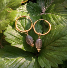 Load image into Gallery viewer, Hoop earrings ByKila with labradorite (925)
