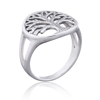 Ring yggdrasil round in sterling silver (925)