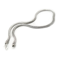 Load image into Gallery viewer, Herringbone 5mm chain with hook clasp, handmade in sterling silver (925)
