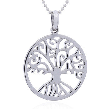 Pendant Small round Yggdrasil, Tree of Life in sterling silver (925)