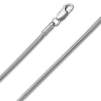 Slange kæde 2,4 mm i sort oxyderet sterlingsølv (925)