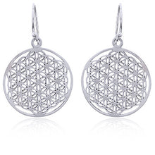 Load image into Gallery viewer, Earrings with flower of life symbol (925)
