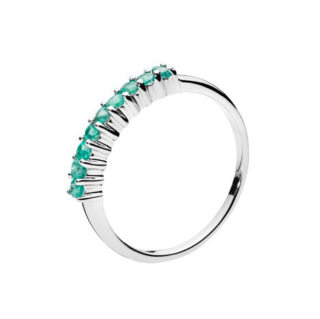 Lund Cph, Alliance ring in 8 kt. white gold with emerald (333)