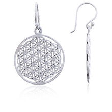 Load image into Gallery viewer, Earrings with flower of life symbol (925)
