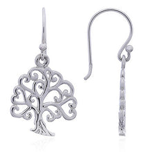 Load image into Gallery viewer, Earrings Yggdrasil, Tree of Life with hearts (925)
