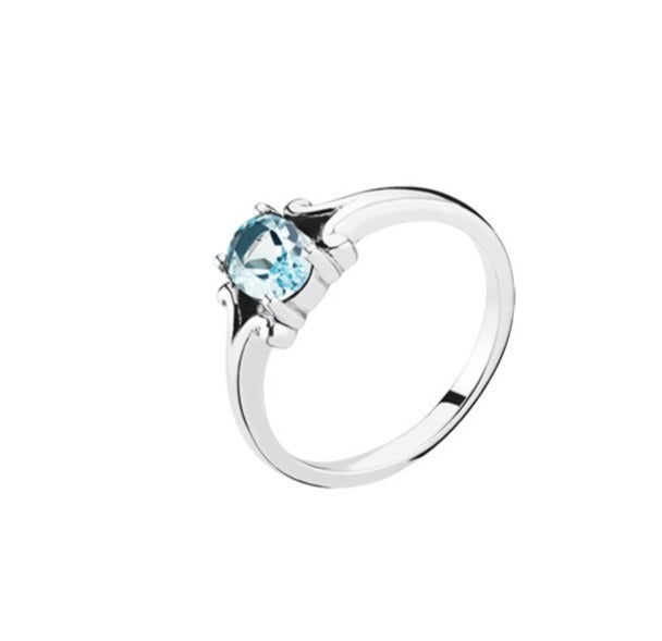 Lund Cph, Ring in sterling silver with blue topaz (925)