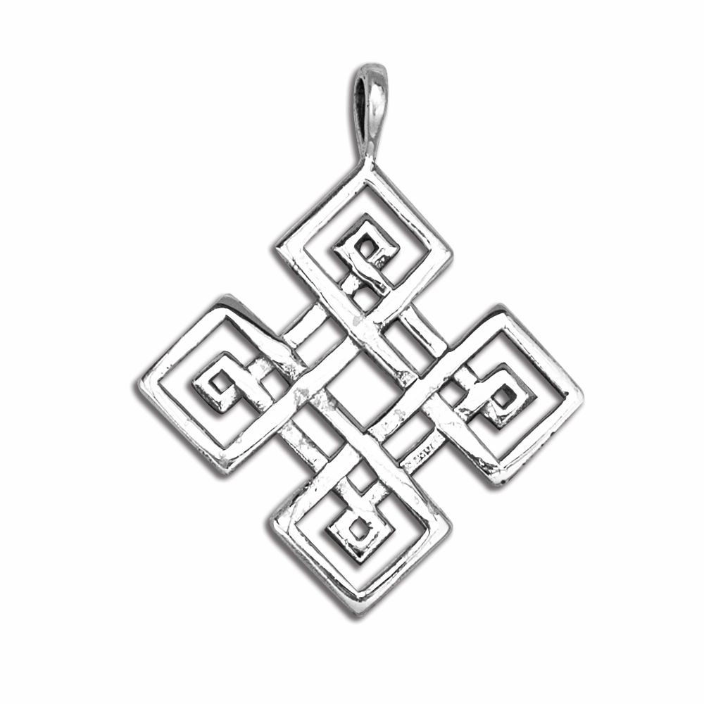 Celtic knot square pendant in sterling silver (925)