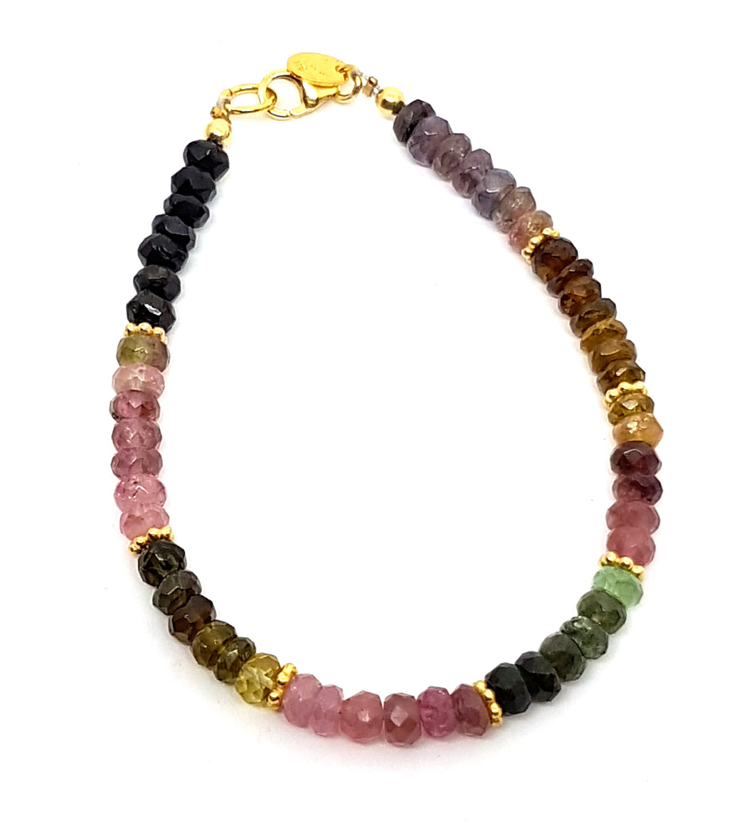 Bracelet ByKila with watermelon tourmaline (925)