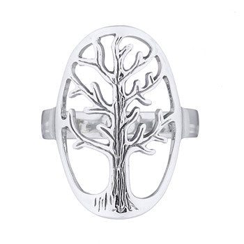 Ring Yggdrasil oval in sterling silver (925)