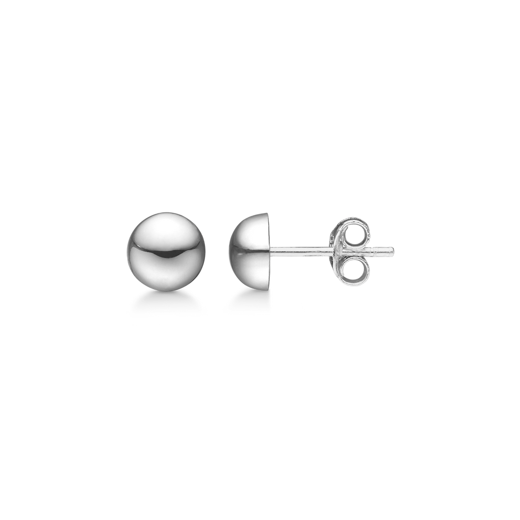 Ørestikker halv kugle 7mm i sterlingsølv (925)