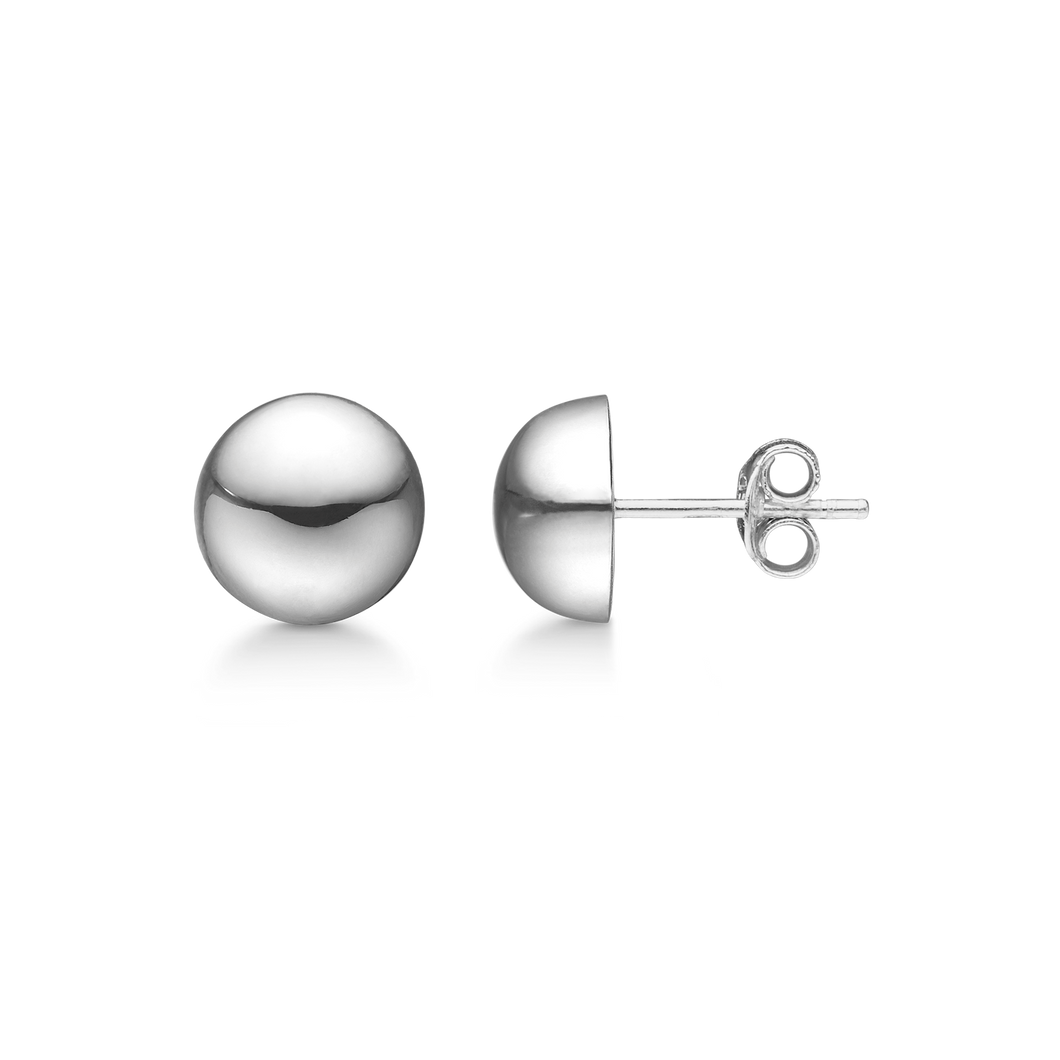 Ørestikker halv kugle 10mm i sterlingsølv (925)