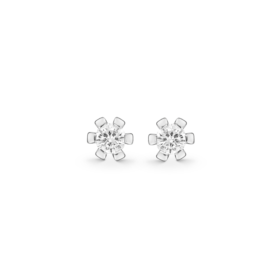 Stud earrings with 3.5 mm synthetic zirconia (925)
