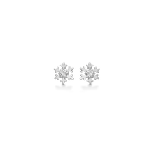 Load image into Gallery viewer, Snowflake earrings with synthetic. zirconia in sterling silver (925)
