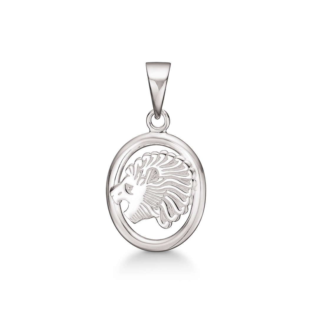 The Lion, Zodiac pendant in 13 x 12.5 mm sterling silver (925)