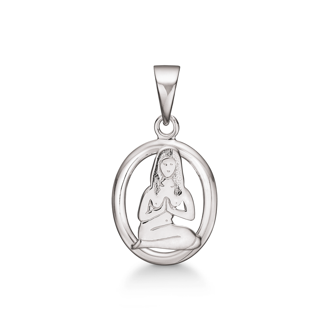 Virgo, Zodiac sign pendant in 13 x 12.5 mm sterling silver (925)