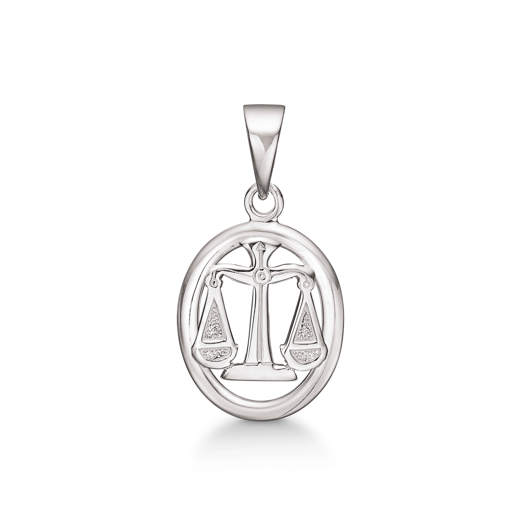 Libra, Zodiac pendant in 13 x 12.5 mm sterling silver (925)