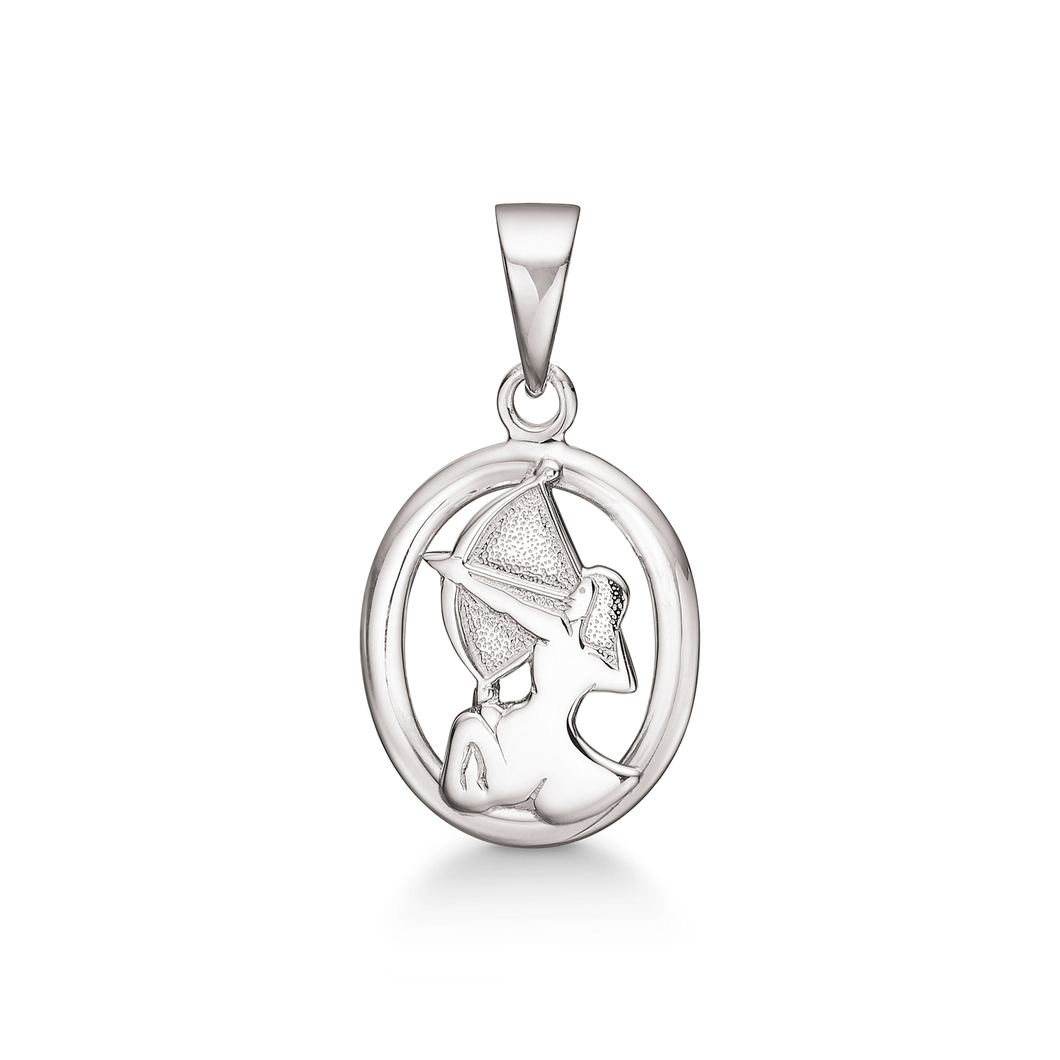 Sagittarius, Zodiac pendant in 13 x 12.5 mm sterling silver (925)