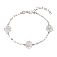 Load image into Gallery viewer, Bracelet rhodium-plated chain with the tree of life (925)
