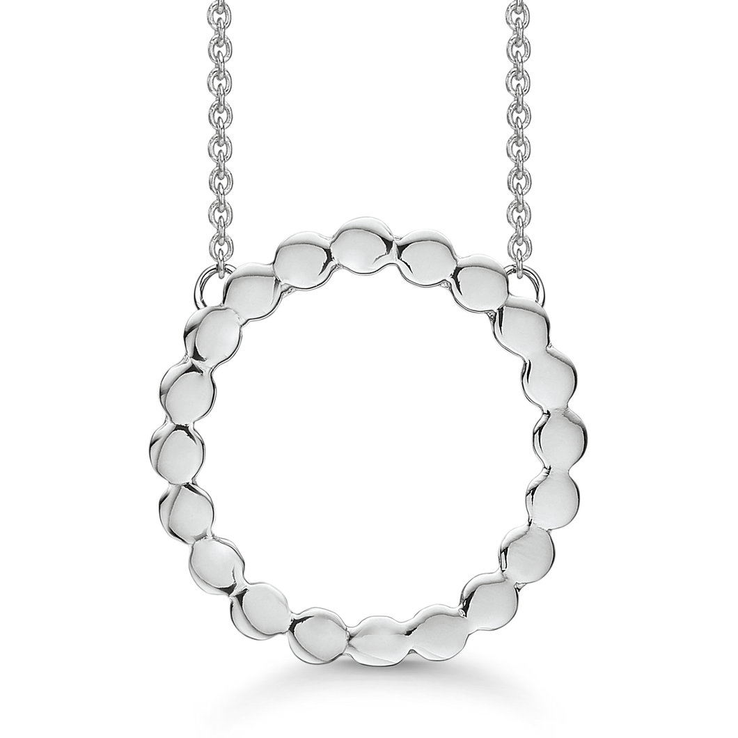 Necklace rhodium-plated circle of dots (925)