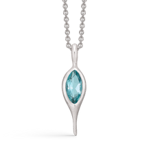 Load image into Gallery viewer, Necklace with marquise cut blue topaz (925)
