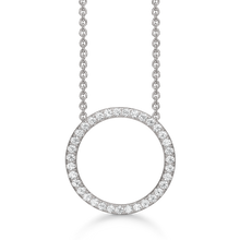 Load image into Gallery viewer, Necklace rhodium-plated circle with synthetic cubic zirconia in the edge (925)
