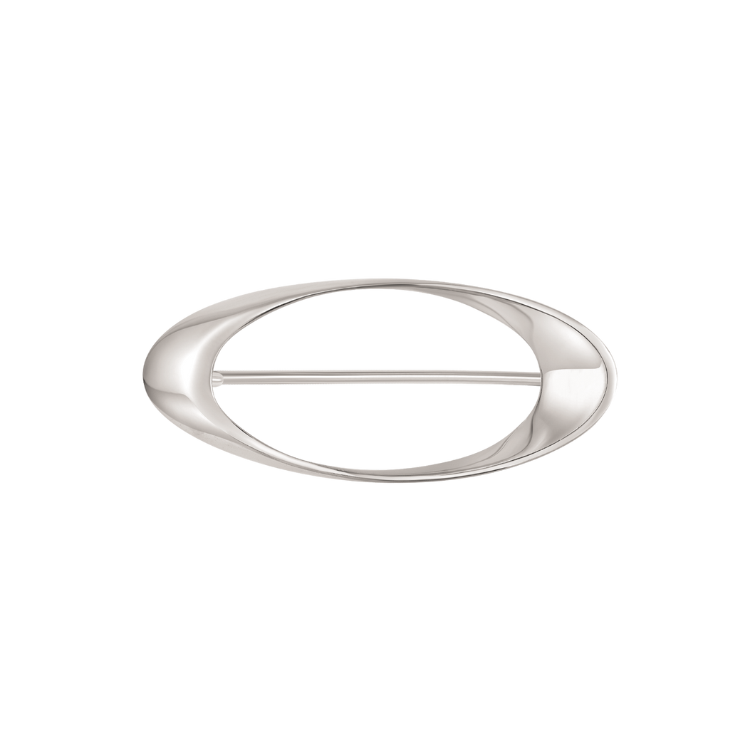 Brooch, elongated oval in rhod. sterling silver (925)