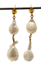 Load image into Gallery viewer, ByKila, Earrings 2 large Baroque pearls FG sterling silver (925)
