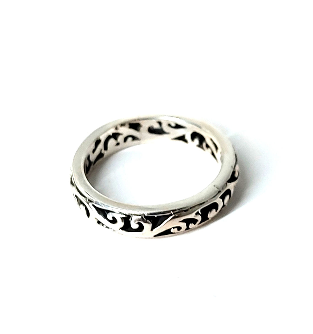 Ring in 5 mm open Bali pattern sterling silver (925)