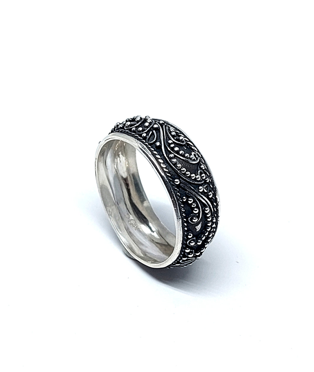 Ring Bali pattern 8 mm sterling silver (925)