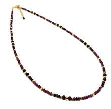 Load image into Gallery viewer, ByKila, Necklace with garnet and fg Miyuki beads and fg silver beads (925)
