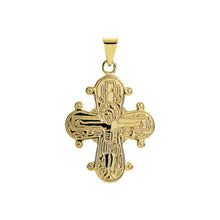 Load image into Gallery viewer, Lund Cph, Daymark cross with Our Father 20x17 mm pendant in 14 kt. gold (585)
