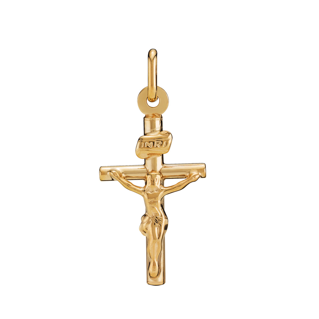 Lund Cph, Pendant cross with Christ 25x13mm in 8 kt. gold (333)