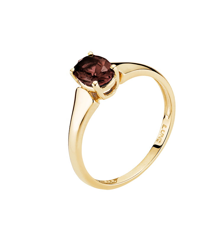 Lund Cph, Ring in 8 kt. gold with smoky quartz (333)