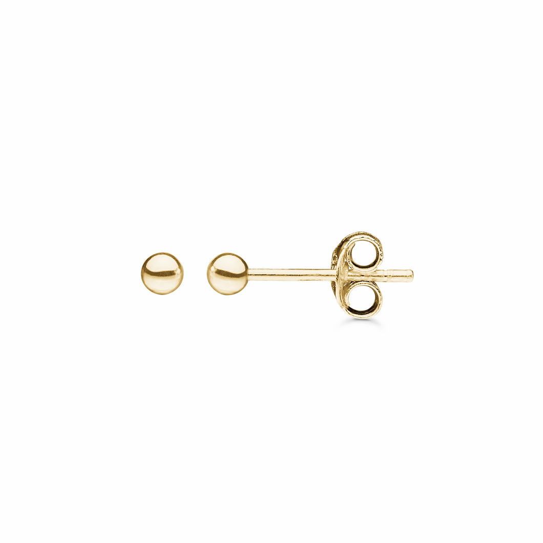 Stud earrings 3mm ball in 8 kt. gold (333)